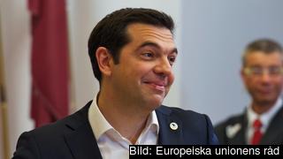 Den grekiske premiärministern Alexis Tsipras efter tisdagens eurotoppmöte. Arkivbild.