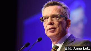 Tysklands kristdemokratiske inrikesminister Thomas de Maizière. Arkivbild. Tysklands kristdemokratiske inrikesminister Thomas de Maizière. Arkivbild.