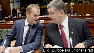Europeiska rådets ordförande Donald Tusk och Ukrainas president Petro Porosjenko. Europeiska rådets ordförande Donald Tusk och Ukrainas president Petro Porosjenko.