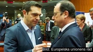 Alexis Tsipras i samtal med François Hollande. Arkivbild.