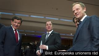 Turkiets premiärminister Ahmet Davutoğlu, statsminister Stefan Löfven och Europeiska rådets ordförande Donald Tusk. Turkiets premiärminister Ahmet Davutoğlu, statsminister Stefan Löfven och Europeiska rådets ordförande Donald Tusk.