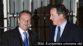 Europeiska rådets ordförande Donald Tusk inför söndagens möte med Storbritanniens premiärminister David Cameron. Europeiska rådets ordförande Donald Tusk inför söndagens möte med Storbritanniens premiärminister David Cameron.