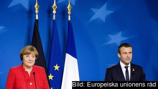 Tysklands förbundskansler Angela Merkel och Frankrikes president Emmanuel Macron. Arkivbild.