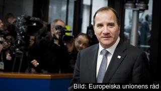 Statsminister Stefan Löfven (S) anländer till toppmötet i Bryssel på torsdagen.