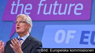 EU:s finansmarknadskommissionär Michel Barnier vill diskutera unionens framtid. Arkivbild. EU:s finansmarknadskommissionär Michel Barnier vill diskutera unionens framtid. Arkivbild.