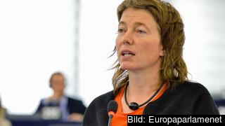 Europaparlamentariker Malin Björk (V) vädjar till euroländernas finansministrar att de vid måndagens möte skriver ner eller omstrukturerar den grekiska statsskulden. Arkivbild.