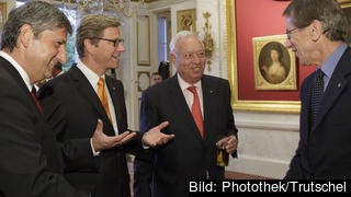 Utrikesministrarna från Österrike, Tyskland, Spanien och Italien samtalar om Europas framtid under sitt möte i Warszawa. Utrikesministrarna från Österrike, Tyskland, Spanien och Italien samtalar om Europas framtid under sitt möte i Warszawa.