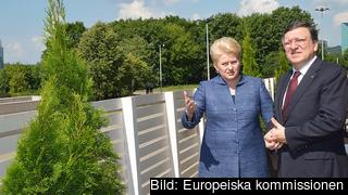 Litauens president Dalia Grybauskaitė och EU-kommissionens ordförande José Manuel Barroso i Vilnius.