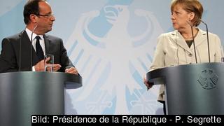 Francois Hollande och Angela Merkel i Berlin.