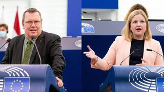 EU-parlamentariker Erik Bergkvist (S) och Arba Kokalari (M) är båda motståndare till gas i taxonomin men kommer att rösta olika vid nästa veckas omröstning. 
