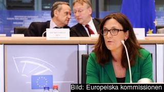 Cecilia Malmström under måndagens utfrågning. Cecilia Malmström under måndagens utfrågning.