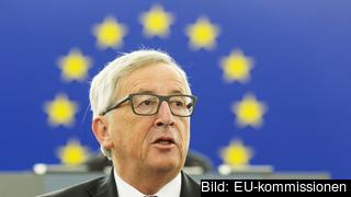 EU-kommissionens ordförande Jean-Claude Juncker under onsdagens tal.
