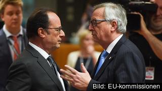 Frankrikes president François Hollande och EU-kommissionens ordförande Jean-Claude Juncker. Arkivbild.