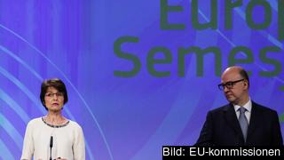 EU-kommissionärer Marianne Thyssen och Pierre Moscovici. 
