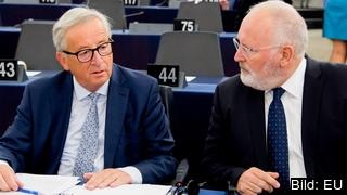 EU-kommissionens ordförande Jean-Claude Juncker och hans närmsta man Frans Timmermans. Arkivbild.