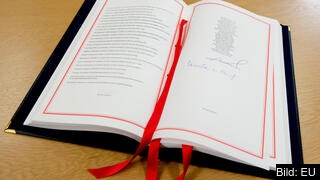Utträdesavtalet mellan EU och Storbritannien undertecknades i januari 2020. Arkivibld. Utträdesavtalet mellan EU och Storbritannien undertecknades i januari 2020. Arkivibld.