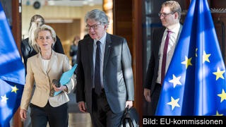 EU-kommissionens ordförande Ursula von der Leyen efter mötet med EU-kommissionen på onsdagen. EU-kommissionens ordförande Ursula von der Leyen efter mötet med EU-kommissionen på onsdagen.