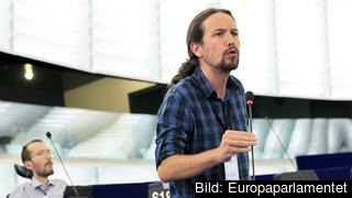 Podemos partiledare Pablo Iglesias är EU-parlamentariker. Arkivbild. Podemos partiledare Pablo Iglesias är EU-parlamentariker. Arkivbild.